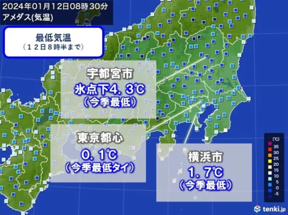 寒いはずだわ、東京都心の最低気温が0.1℃だったんだもの