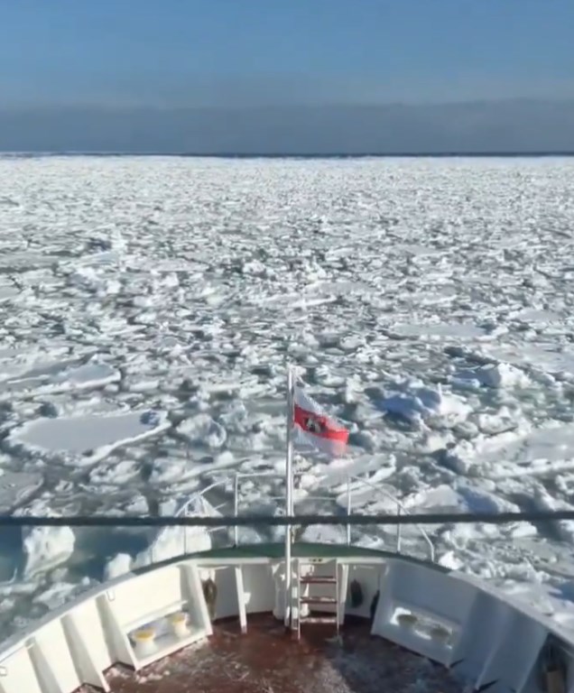 【気象情報／動画】知床観光船/網走流氷観光砕氷船、運航初日にもかかわらず、ボリューミーな流氷