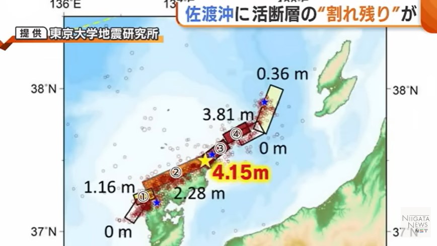 【新潟】佐渡沖に活断層の割れ残り… ２週間以内に“大きな余震”の恐れ　３ｍの津波押し寄せる可能性も