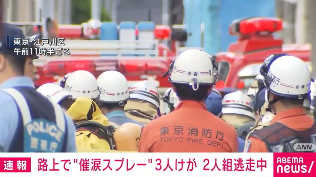 小岩の住宅街でまた2人組が催涙スプレー、3人けがか…現場から逃走