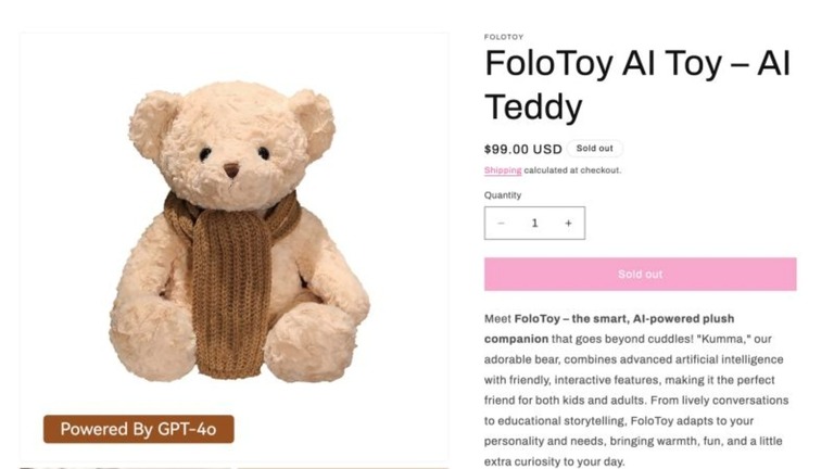 AI搭載ぬいぐるみ「クッマ」、性的に露骨な会話をエスカレート、消費者団体の指摘で販売中止に