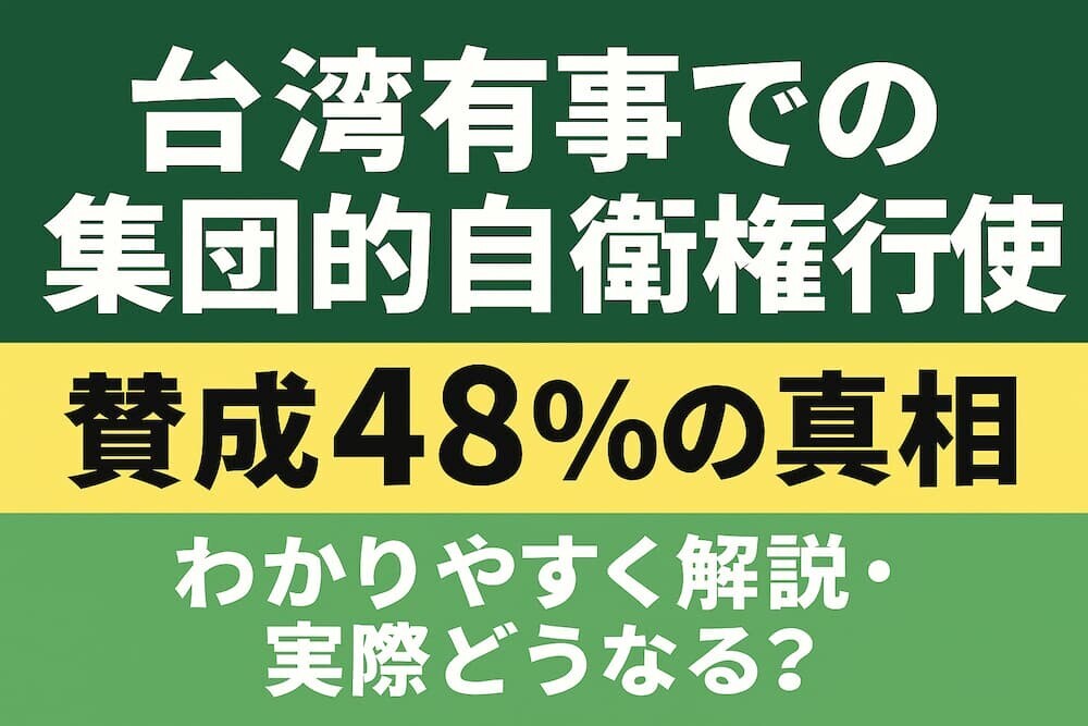 台湾有事での集団的自衛権行使に賛成48％、「反対」が44.2％